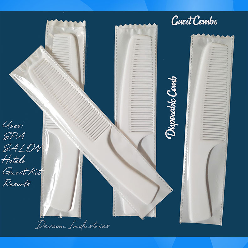 Zicniccom Hair Comb for Hotel-(300 pcs) POLY-PACKED-Disposable Pocket Plastic Combs for Hotels guest amenity kit provided by hotels, salons, Guest amenities, AirBNB,Travel hair comb