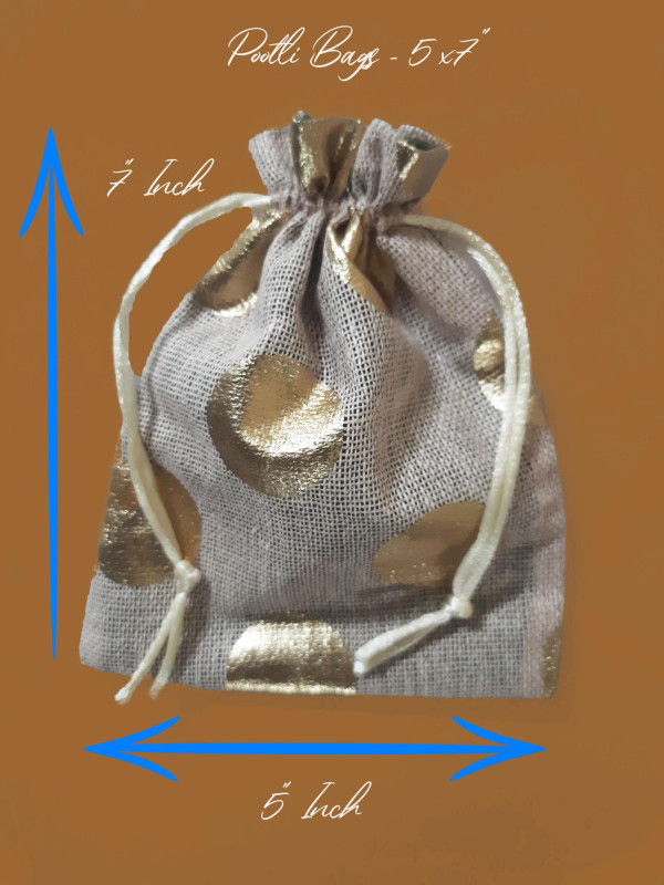 Golden Dot Potli Drawstring bags-10 bags